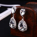 Wholesale water drop shape earrings JDC-ES-ZHONGW027 Earrings 众薇 Silver+White K5 Wholesale Jewelry JoyasDeChina Joyas De China