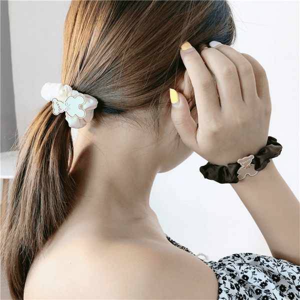 Wholesale white alloy bear hair group JDC-HS-Jiax005 Hair Scrunchies 佳芯 Wholesale Jewelry JoyasDeChina Joyas De China