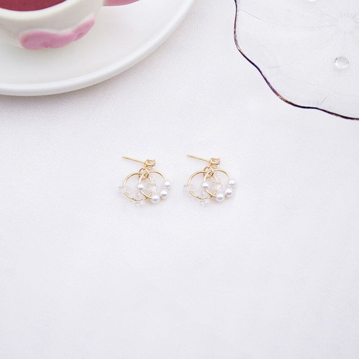 Wholesale white alloy earrings JDC-ES-Fangong0015 Earrings 巩凡 24#ERA041-08 3 Wholesale Jewelry JoyasDeChina Joyas De China