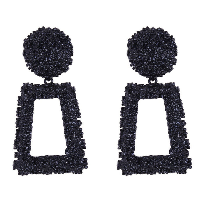 Wholesale White Alloy Earrings JDC-ES-Qiand002 Earrings 纤迪 black Wholesale Jewelry JoyasDeChina Joyas De China