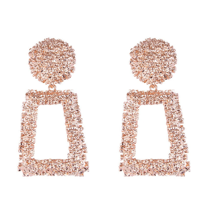 Wholesale White Alloy Earrings JDC-ES-Qiand002 Earrings 纤迪 rose gold Wholesale Jewelry JoyasDeChina Joyas De China