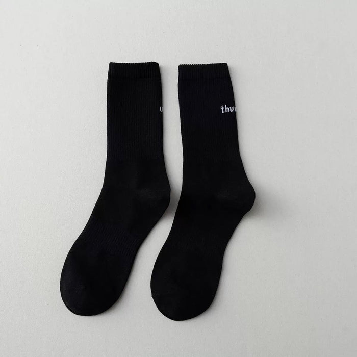 Wholesale white cotton socks JDC-SK-Qihen004 Sock 圻恒 Letter black one size Wholesale Jewelry JoyasDeChina Joyas De China