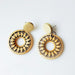 Wholesale White Geometric Ethnic Vintage Wood Earrings MOQ≥2 MOQ≥2 JDC-ES-AnX008 Earrings 安修 Log color MOQ2 Wholesale Jewelry JoyasDeChina Joyas De China