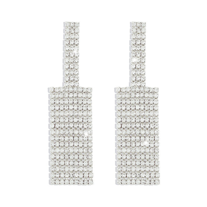 Wholesale white rhinestone earrings JDC-ES-Qiand003 Earrings 纤迪 White K Wholesale Jewelry JoyasDeChina Joyas De China