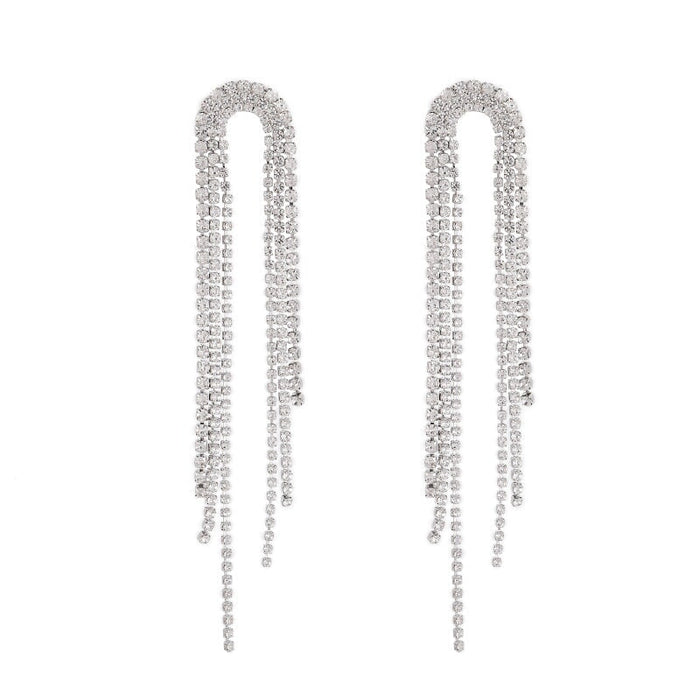 Wholesale white Rhinestone earrings JDC-ES-Sideng006 Earrings 思登 Wholesale Jewelry JoyasDeChina Joyas De China