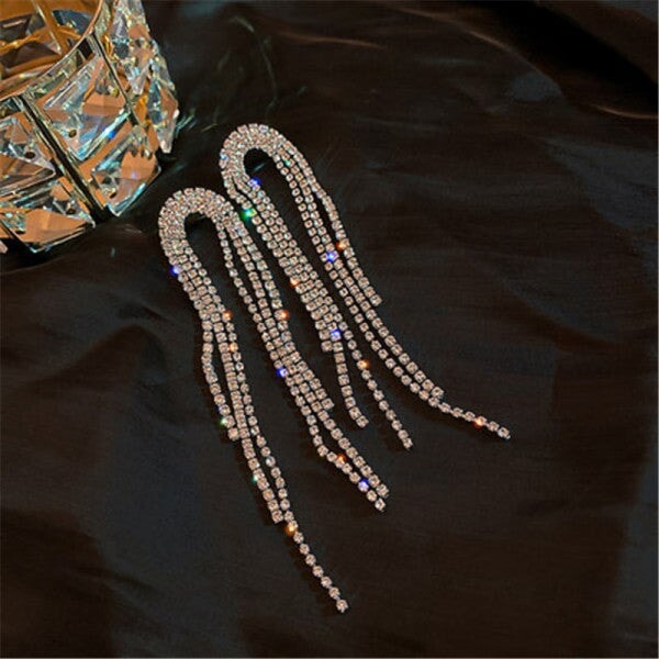 Wholesale white Rhinestone earrings JDC-ES-Sideng006 Earrings 思登 Wholesale Jewelry JoyasDeChina Joyas De China