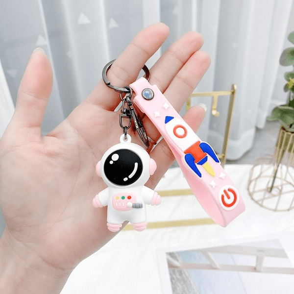 Wholesale White Silicone Little Prince Astronaut Spaceman Car Keys JDC-KC-Gongz014 Keychains 宫泽 Wholesale Jewelry JoyasDeChina Joyas De China