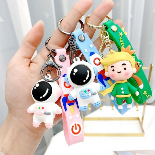 Wholesale White Silicone Little Prince Astronaut Spaceman Car Keys JDC-KC-Gongz014 Keychains 宫泽 Wholesale Jewelry JoyasDeChina Joyas De China