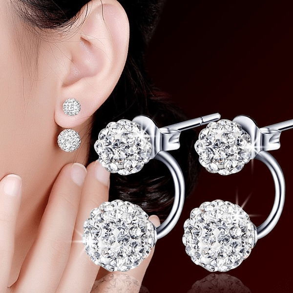 Wholesale white sterling silver earrings JDC-ES-Sideng010 Earrings 思登 Wholesale Jewelry JoyasDeChina Joyas De China