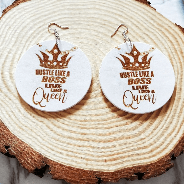 Wholesale White Wood Round Earrings MOQ≥2 JDC-ES-AnX010 Earrings 简梦 Wholesale Jewelry JoyasDeChina Joyas De China