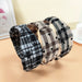 Wholesale Wide Side Bow Suede Plaid Fabric Headband JDC-HD-O375 Headband 潮炫 Wholesale Jewelry JoyasDeChina Joyas De China