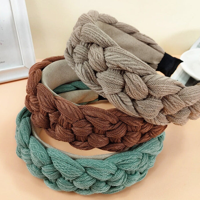 Wholesale wool knitted braided headband JDC-HD-O374 Headband 潮炫 Wholesale Jewelry JoyasDeChina Joyas De China