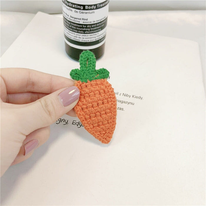 Wholesale Wool Knitting Carrot Strawberry Hair Clip JDC-HC-Jiax008 Hair Clips 佳芯 1851 / Wholesale Jewelry JoyasDeChina Joyas De China