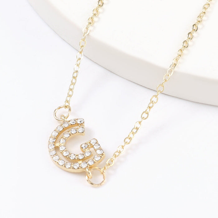 Wholesale yellow alloy diamond necklace JDC-NE-JL210 Necklaces 氿乐 G gold Wholesale Jewelry JoyasDeChina Joyas De China