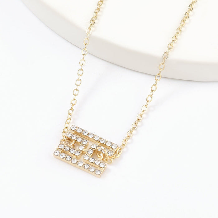 Wholesale yellow alloy diamond necklace JDC-NE-JL210 Necklaces 氿乐 H gold Wholesale Jewelry JoyasDeChina Joyas De China