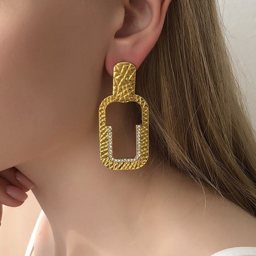 Wholesale Yellow Alloy Earrings JDC-ES-Qiand005 Earrings 纤迪 Wholesale Jewelry JoyasDeChina Joyas De China