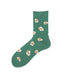 Wholesale Yellow Combed Cotton Socks JDC-SK-Qihen007 Sock 圻恒 floret one size Wholesale Jewelry JoyasDeChina Joyas De China