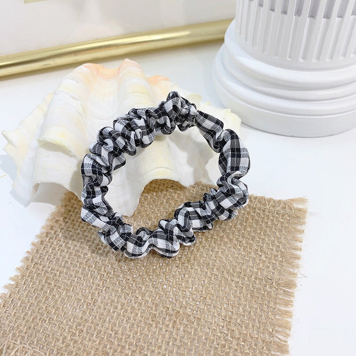 Wholesale yellow cotton and linen hair bands JDC-HS-h404 Hair Scrunchies 妙德 Black #4 Wholesale Jewelry JoyasDeChina Joyas De China