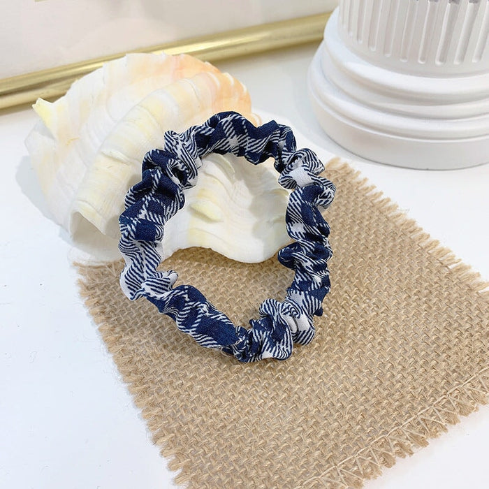 Wholesale yellow cotton and linen hair bands JDC-HS-h404 Hair Scrunchies 妙德 Blue Department #1 Wholesale Jewelry JoyasDeChina Joyas De China