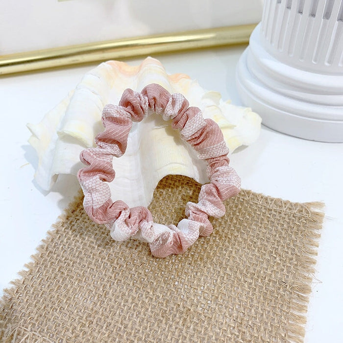 Wholesale yellow cotton and linen hair bands JDC-HS-h404 Hair Scrunchies 妙德 Department of pink #1 Wholesale Jewelry JoyasDeChina Joyas De China