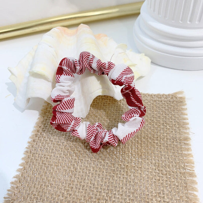 Wholesale yellow cotton and linen hair bands JDC-HS-h404 Hair Scrunchies 妙德 Red line #2 Wholesale Jewelry JoyasDeChina Joyas De China