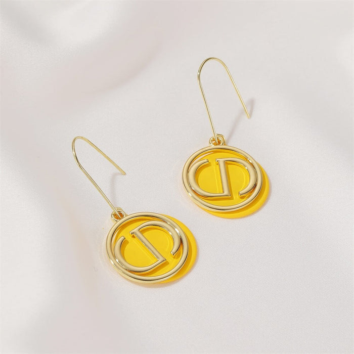 Wholesale Yellow Crystal Earrings JDC-ES-D781 Earrings 晴雯 2966 925 silver needle Wholesale Jewelry JoyasDeChina Joyas De China