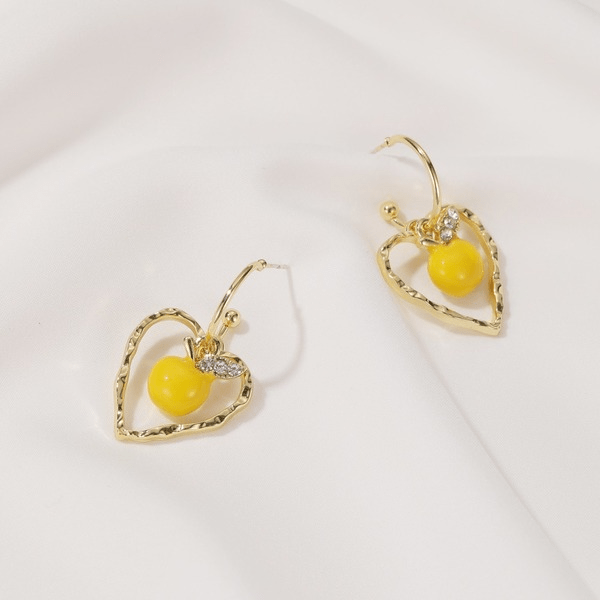 Wholesale Yellow Crystal Earrings JDC-ES-D781 Earrings 晴雯 Wholesale Jewelry JoyasDeChina Joyas De China