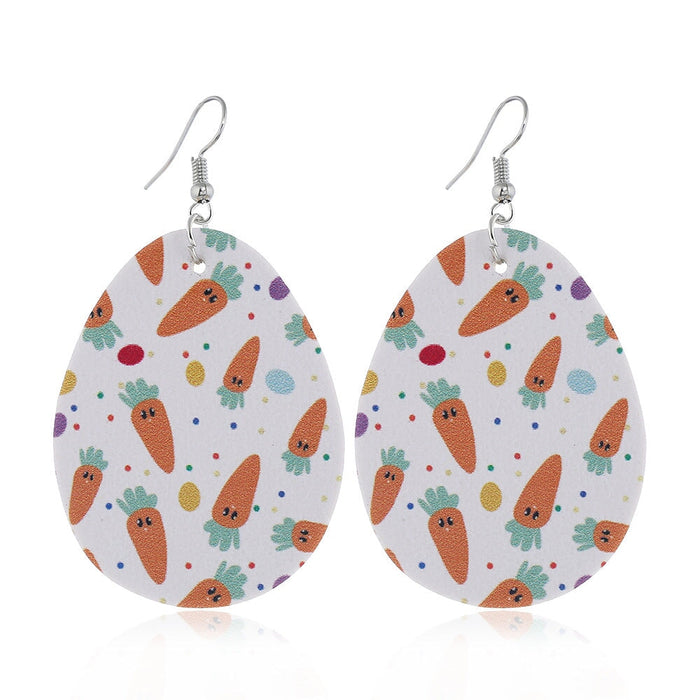 Wholesale yellow PU leather Earrings JDC-ES-ZL014 Earrings 钻拉 Egg 2 Wholesale Jewelry JoyasDeChina Joyas De China