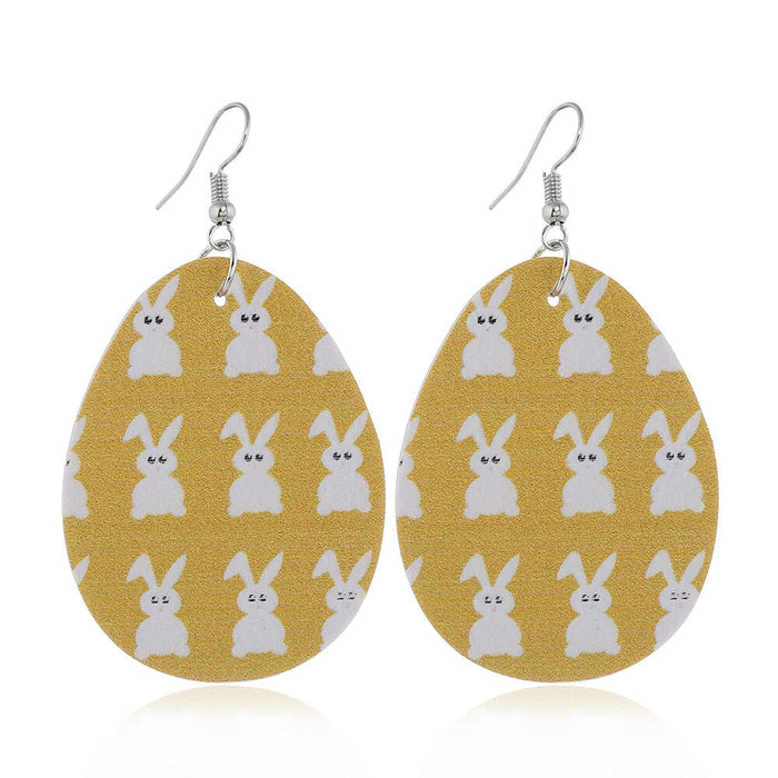 Wholesale yellow PU leather Earrings JDC-ES-ZL014 Earrings 钻拉 Egg 3 Wholesale Jewelry JoyasDeChina Joyas De China