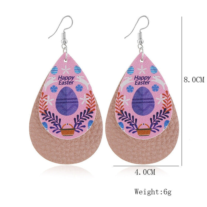 Wholesale yellow pu leather earrings JDC-ES-ZL016 Earrings 钻拉 Wholesale Jewelry JoyasDeChina Joyas De China