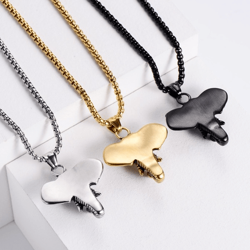 Wholesale yellow stainless steel elephant necklace JDC-NE-Aimi003 Necklaces 爱米萝 Wholesale Jewelry JoyasDeChina Joyas De China