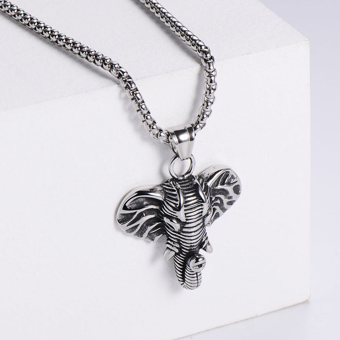 Wholesale yellow stainless steel elephant necklace JDC-NE-Aimi003 Necklaces 爱米萝 Steel Color [No Chain] Wholesale Jewelry JoyasDeChina Joyas De China