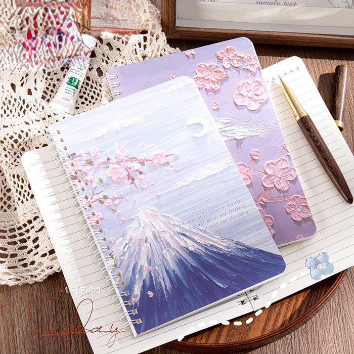 Wholesale Random Landscape Oil Painting All Wood Pulp Grade A Paper Notebook MOQ≥2 JDC-NK-Zhimei002