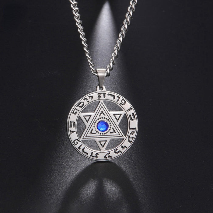 Wholesale Necklace Stainless Steel Blue Diamond Devil's Eye Pendant MOQ≥2 JDC-NE-Qiju006