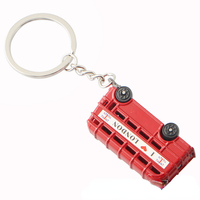 Wholesale Keychain Zinc Alloy Red Bus Phone Booth MOQ≥2 JDC-KC-AShang002