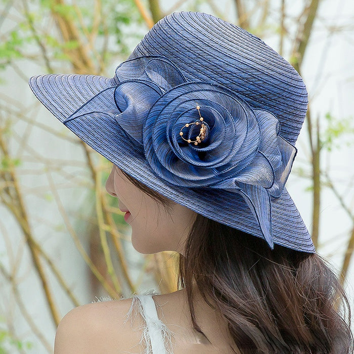 Jewelry WholesaleWholesale Organza Flower Sunscreen Straw Hat JDC-FH-CGuan002 Fashionhat 诚冠 %variant_option1% %variant_option2% %variant_option3%  Factory Price JoyasDeChina Joyas De China