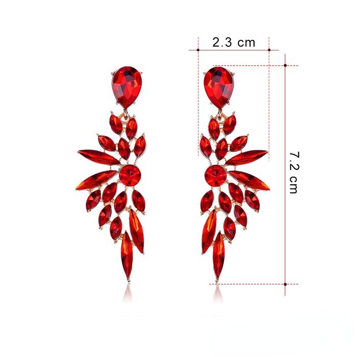 Wholesale Zinc Alloy Diamond Wings Acrylic Rhinestone Earrings MOQ≥3 JDC-ES-GSDB051