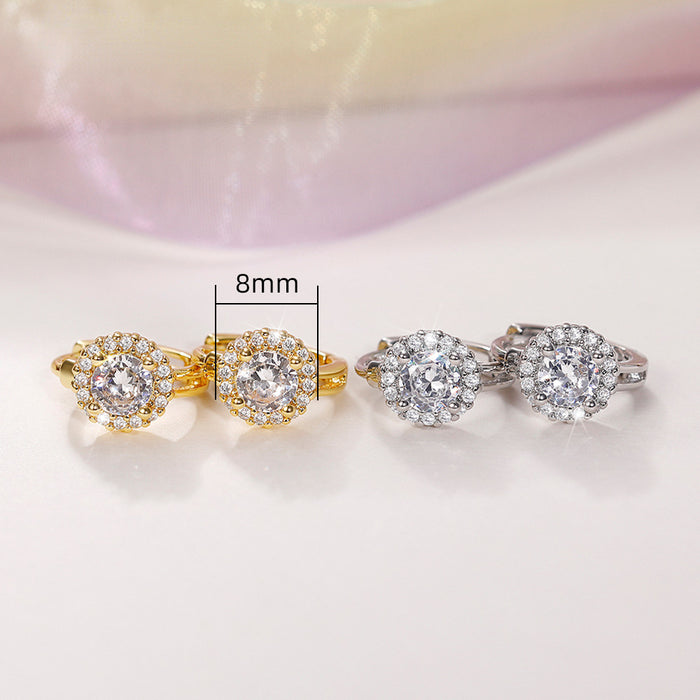 Wholesale Earrings Micro Set Zircon Full Diamond Gold Plated MOQ≥2 JDC-NE-PREMCAOS004