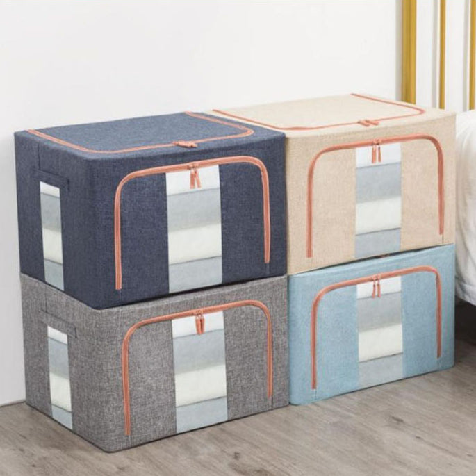 Wholesale Cotton Linen Steel Frame Storage Box Foldable JDC-SB-HAO003