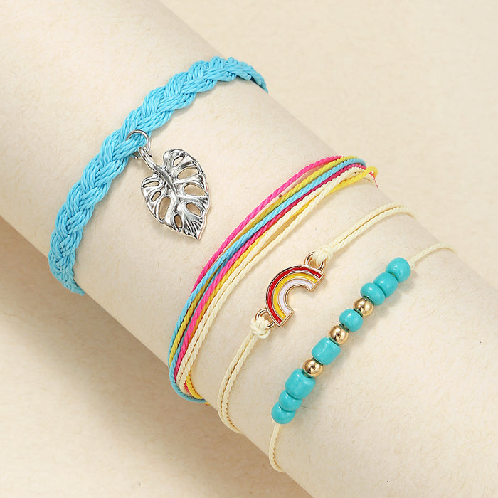 Wholesale Bracelet Combination Boho Wax Thread Braided Wave Bracelet Set JDC-BT-ZengZ021