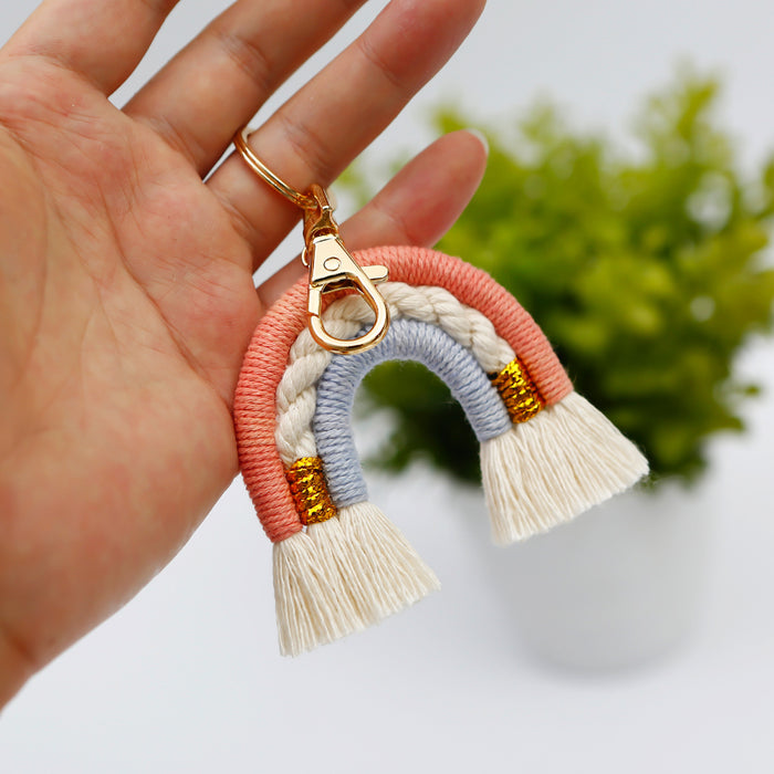 Jewelry WholesaleWholesale rainbow personalized hand woven KeyChain Pendant MOQ≥2 JDC-KC-JM011 Keychains 杰米 %variant_option1% %variant_option2% %variant_option3%  Factory Price JoyasDeChina Joyas De China