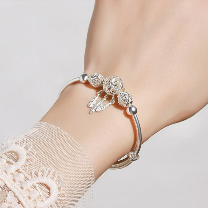 Wholesale Dreamcatcher Eco-Friendly Copper Silver Plated Bracelet JDC-BT-JSH001