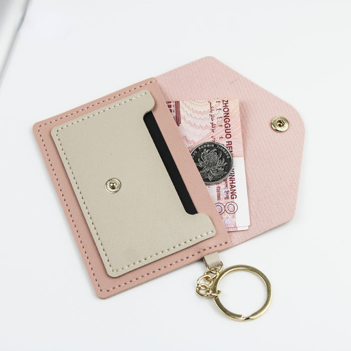 Wholesale PU Leather Candy Color Wallet Keychain MOQ≥3 JDC-KC-XXZN001