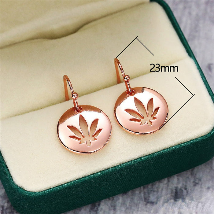 Wholesale Copper Maple Leaf Earrings MOQ≥2 JDC-ES-Caos019