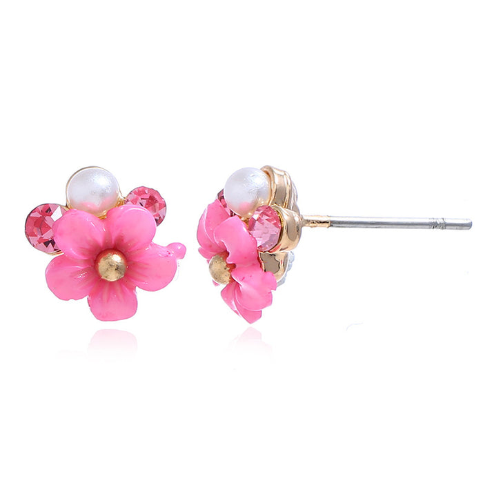 Wholesale Earrings Alloy Flower Pearls MOQ≥2 JDC-ES-KaiQ062