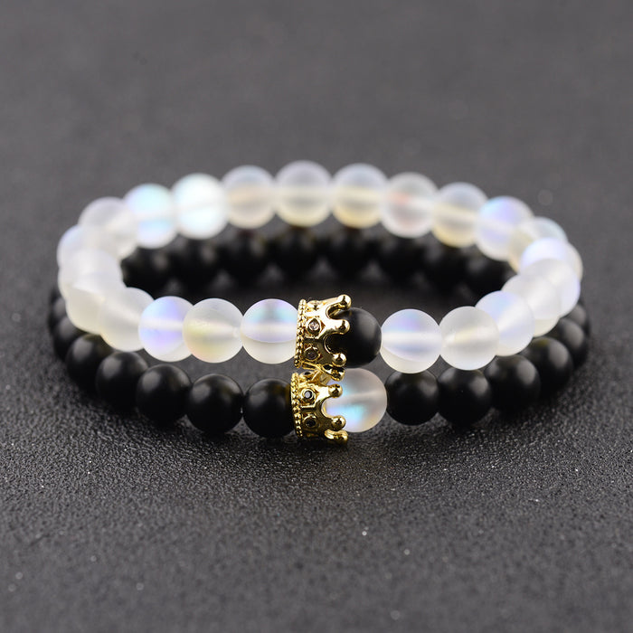 Wholesale Weathered Stone Crown Men's Bracelet Couple Bracelet MOQ≥2 JDC-BT-ML062