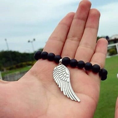 Wholesale jewelry angel wings elastic rope couple bracelet JDC-BT-DuoW005