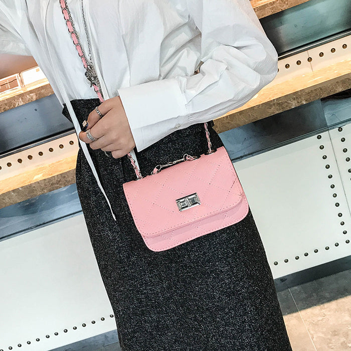 Jewelry WholesaleWholesale rhombus chain turn lock bag fashion shoulder bag JDC-SD-Nuon001 Shoulder Bags 诺诺 %variant_option1% %variant_option2% %variant_option3%  Factory Price JoyasDeChina Joyas De China