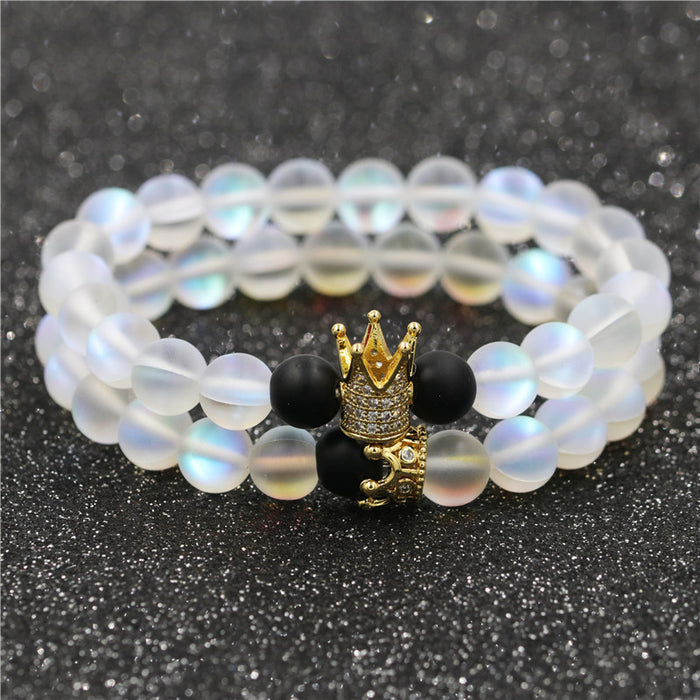 Wholesale Weathered Stone Crown Men's Bracelet Couple Bracelet MOQ≥2 JDC-BT-ML062