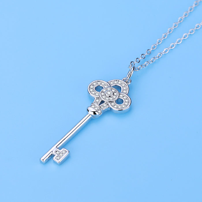 Wholesale Copper Plating Platinum Key Necklace JDC-NE-QLX020